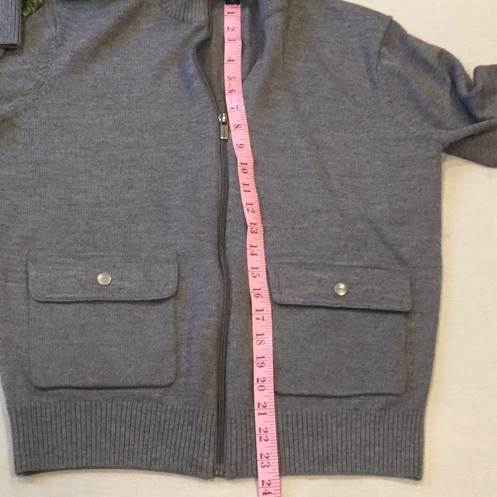 Michael Kors Gray Sweater Jacket Med Zip Cardigan - Picture 4 of 7